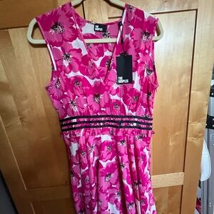 The Kooples Fuchsia Floral Sleeveless Dress